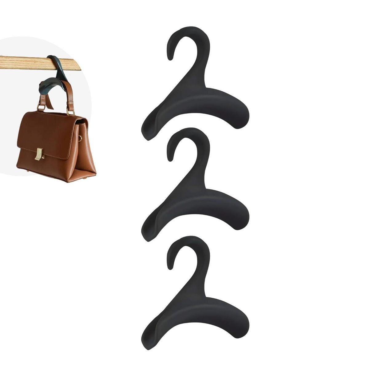 Set of 3 Hanging Bag Hooks